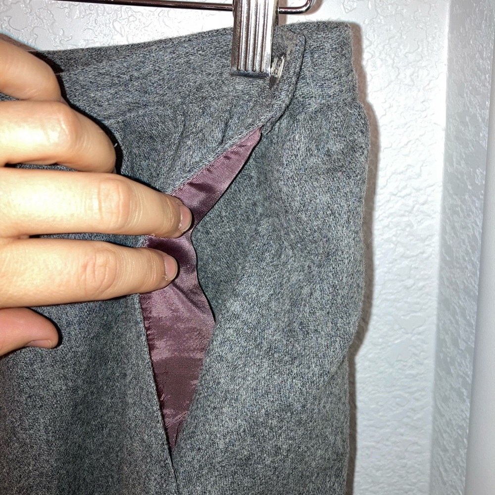 VTG Wool Grey Suit: Blazer & Skirt SZ: 12 - Picture 9 of 13